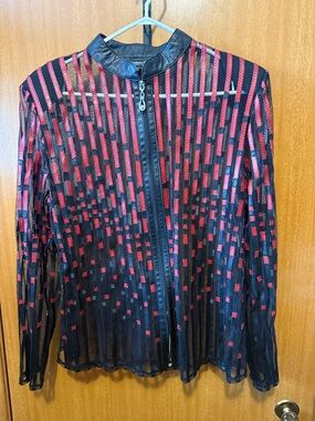 Dakota West Sheer Black Jacket with Red Accents
